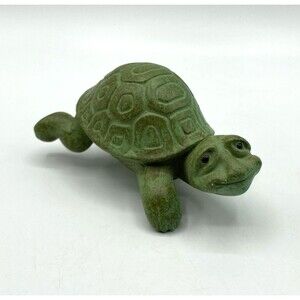 Vtg Russ Berrie Ceramic Smiling Turtle Figurine Planter Plant Pot Hanger Hugger